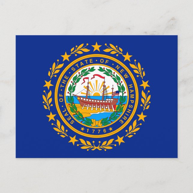 New Hampshire Statlig flagga Design Vykort (Framsida)