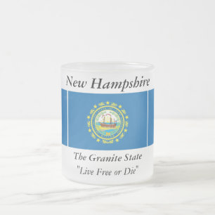 New Hampshire statlig flagga Frostad Glasmugg