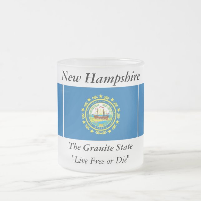 New Hampshire statlig flagga Frostad Glasmugg (Center)