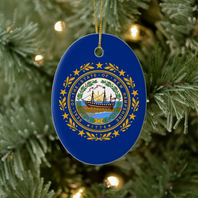 New Hampshire statlig flagga Julgransprydnad Keramik (Träd)