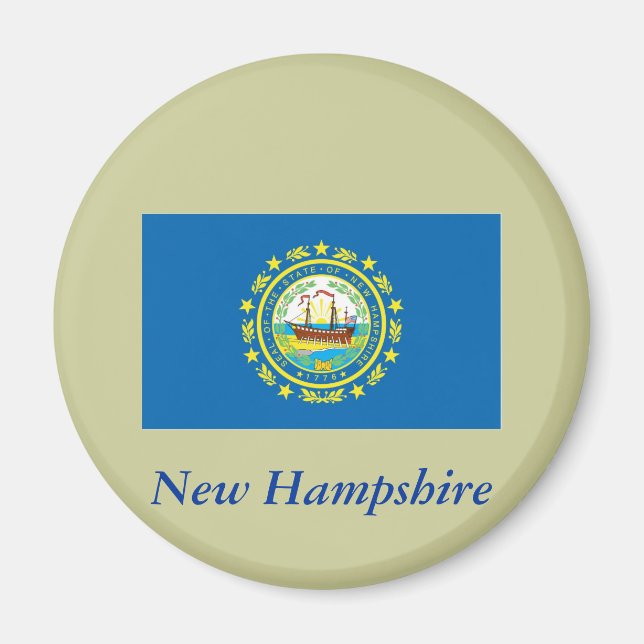 New Hampshire Statlig flagga Magnet (Framsidan)