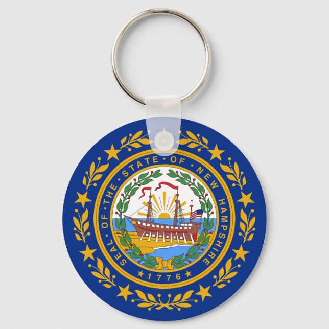 New Hampshire Statlig flagga Nyckelring (Framsida)