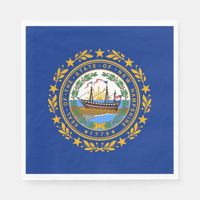 New Hampshire Statlig flagga Pappersservett (Framsidan)