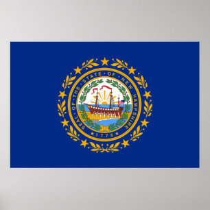 New Hampshire Statlig flagga Poster
