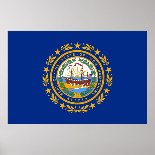 New Hampshire Statlig flagga Poster (Framsidan)
