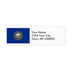 New Hampshire statlig flagga Returadress Etikett