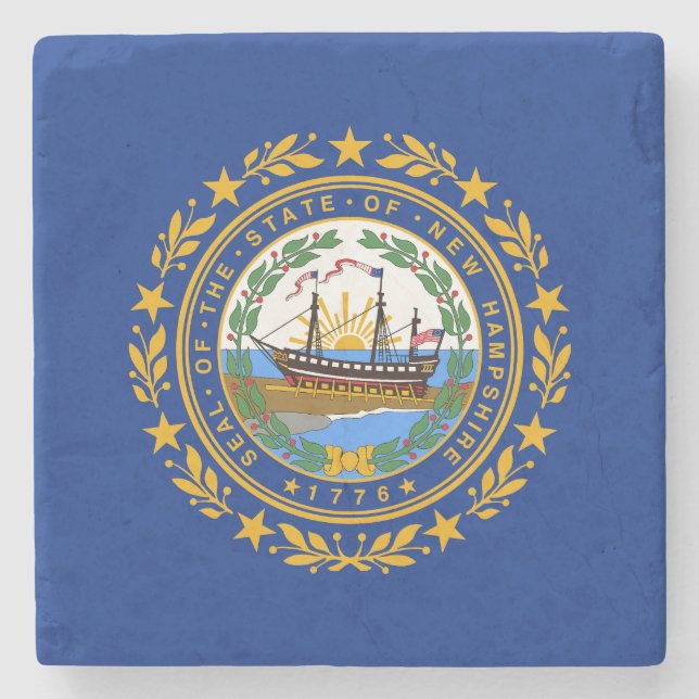 New Hampshire Statlig flagga Stenunderlägg (Framsidan)