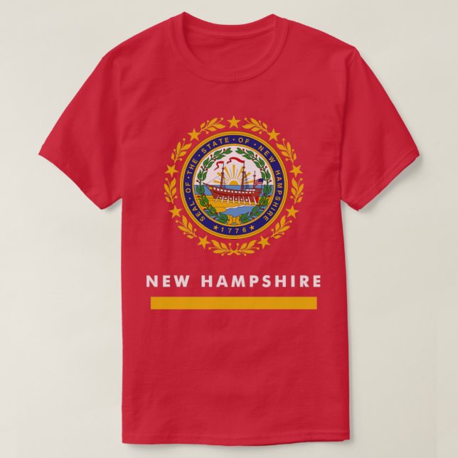 New Hampshire Statlig flagga T Shirt (Design framsida)