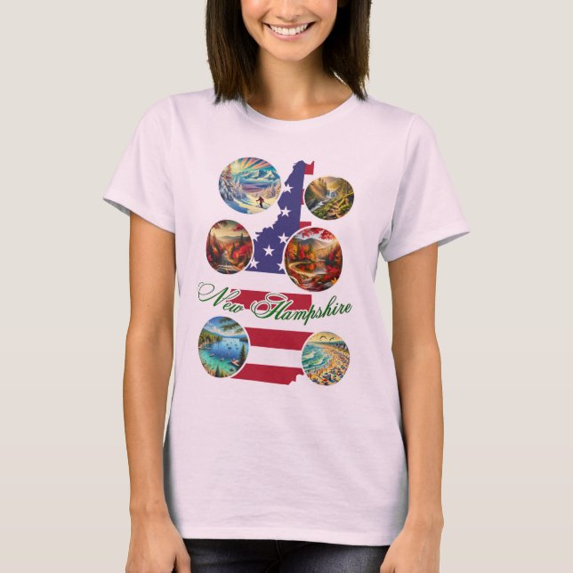 New Hampshire Statlig flagga T-shirt - Äventyr (Framsida)
