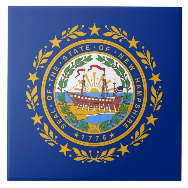 New Hampshire Statlig flagga Tile Kakelplatta (Framsidan)