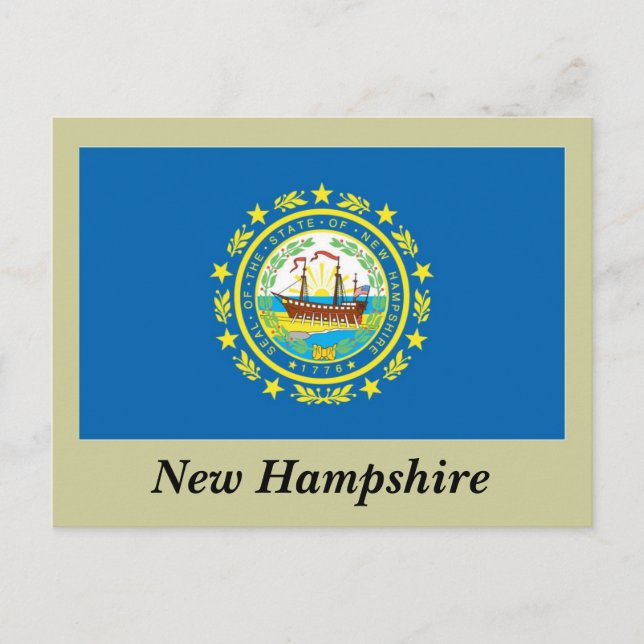 New Hampshire Statlig flagga Vykort (Framsida)