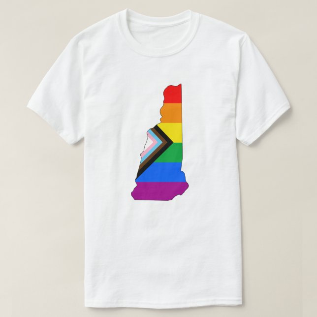 New Hampshire Statliga Pride HBTQ Progress Pride T Shirt (Design framsida)