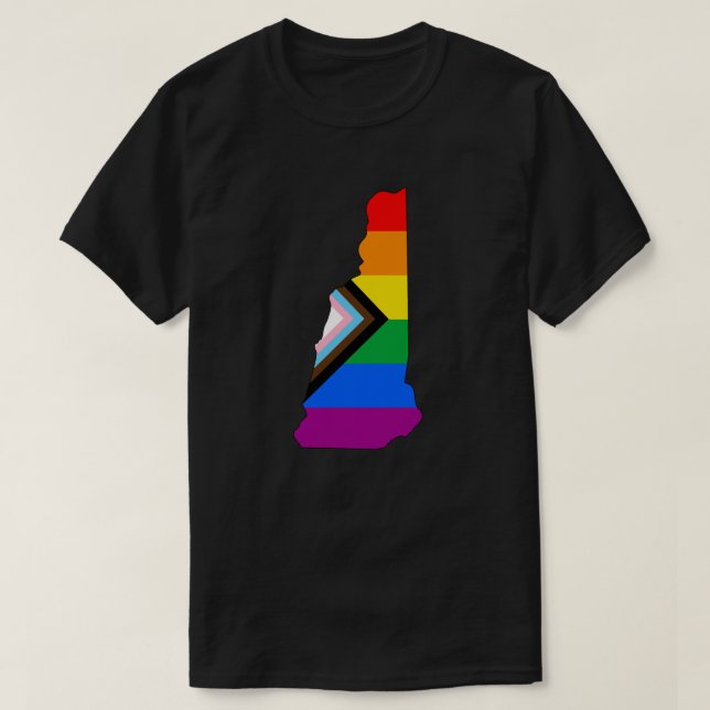 New Hampshire Statliga Pride HBTQ Progress Pride T Shirt (Design framsida)