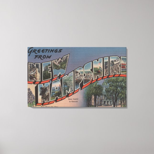 New Hampshire (statligt kapital/blomma) Canvastryck (Framsida)