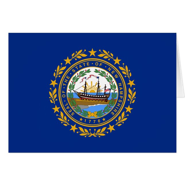 New Hampshire statsflagga Hälsningskort (Framsidan Horizontal)