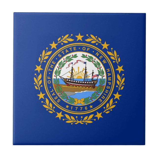 New Hampshire statsflagga Kakelplatta (Framsidan)