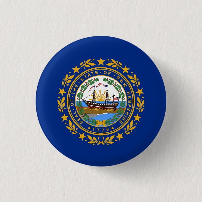 New Hampshire statsflagga Knapp (Framsida)