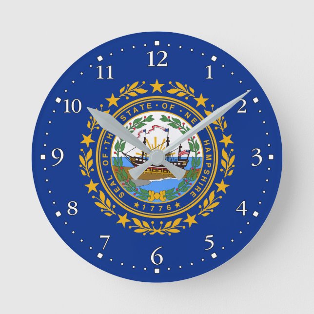 New Hampshire statsflagga Rund Klocka (Framsida)