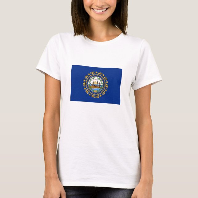 New Hampshire statsflagga T Shirt (Framsida)
