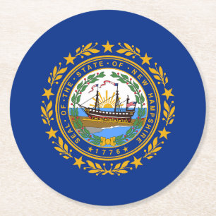 New Hampshire statsflagga Underlägg Papper Rund