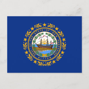 New Hampshire statsflagga Vykort