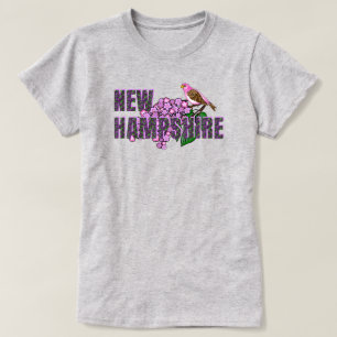 New Hampshire Statssymbol Purpurfink & Syren T Shirt