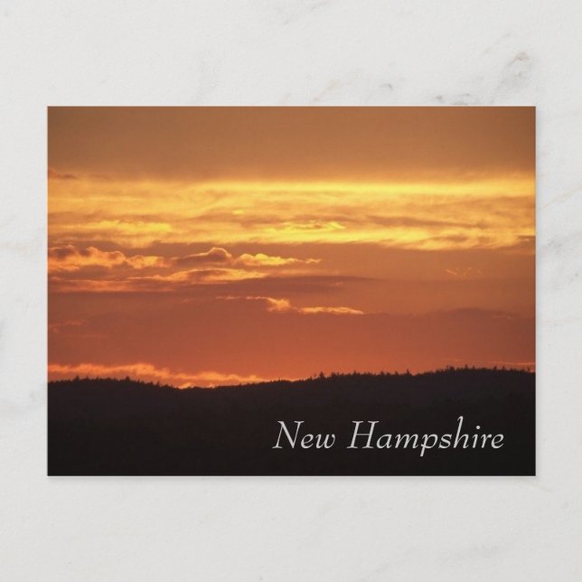 New Hampshire Sunset Vykort (Framsida)