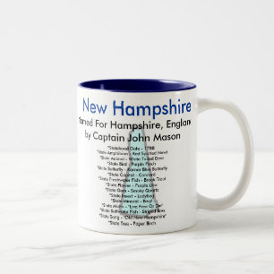 New Hampshire symboler & karta Två-Tonad Mugg