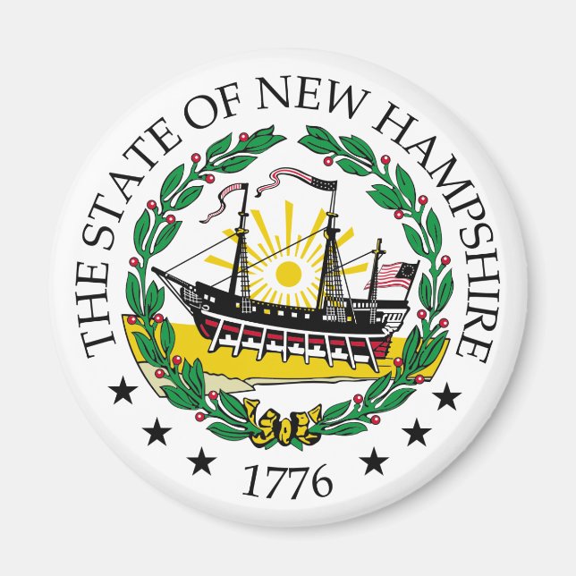 New Hampshire-tecken Magnet (Framsidan)