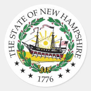 New Hampshire-tecken Runt Klistermärke