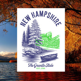 New Hampshire The Granite State Est. 1788 Lakeside Vykort