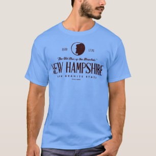 New Hampshire The Old Man of the Mountain Brown T Shirt