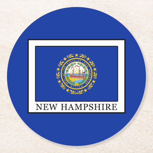 New Hampshire Underlägg Papper Rund (Framsidan)