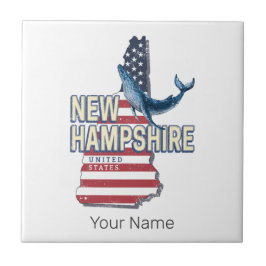New Hampshire United Stater Retro State Karta Kakelplatta