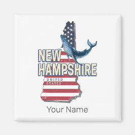New Hampshire United Stater Retro State Karta Magnet