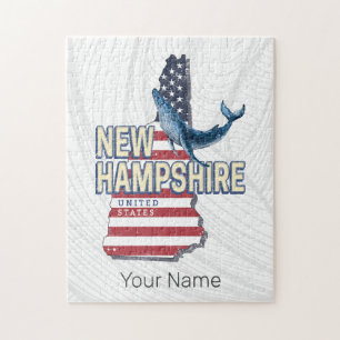 New Hampshire United Stater Retro State Karta Pussel