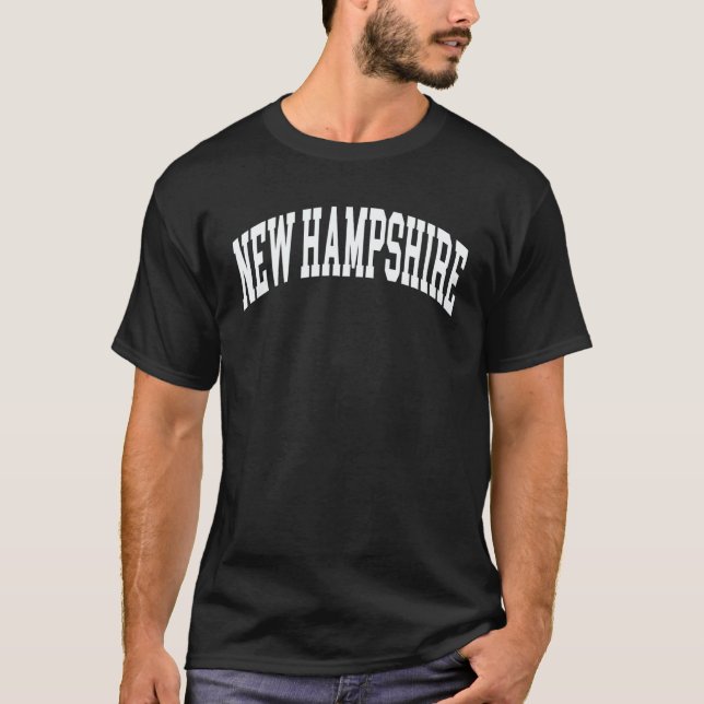 New Hampshire Us College Font Proud American Usa S T Shirt (Framsida)