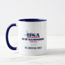 New Hampshire USA 1788 Blue Star Personlig mugg