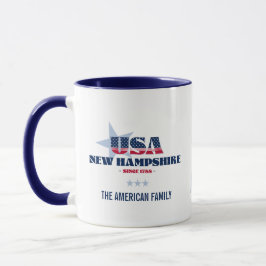 New Hampshire USA 1788 Blue Star Personlig mugg
