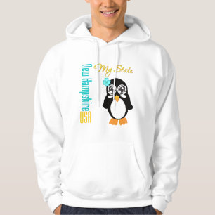 New Hampshire USA pingvin Sweatshirt Med Luva