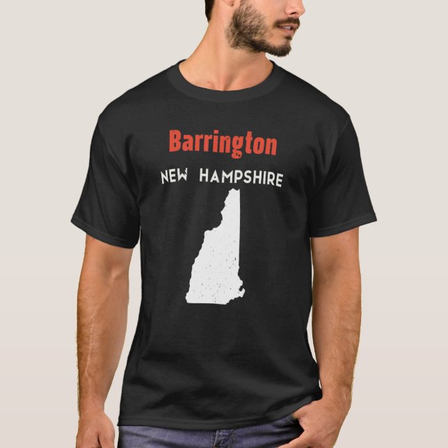 New Hampshire Usa State America Travel Barrington T Shirt (Framsida)