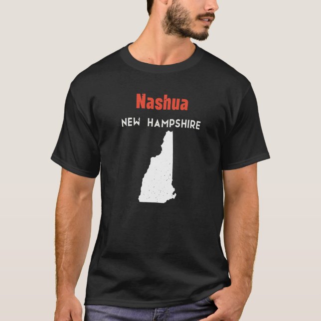 New Hampshire Usa State America Travel Nashua T Shirt (Framsida)