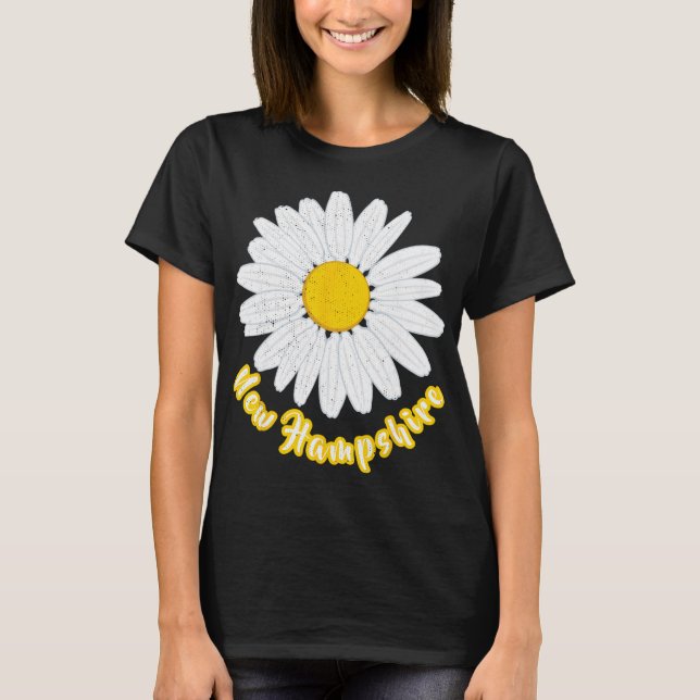 New Hampshire Vacation Flower Meadow Daisy Petals  T Shirt (Framsida)