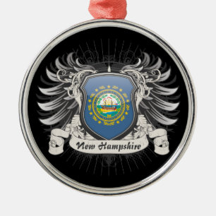 New Hampshire vapensköld Julgransprydnad Metall