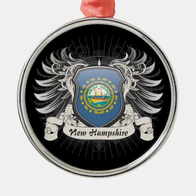 New Hampshire vapensköld Julgransprydnad Metall (Framsidan)