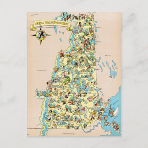 New Hampshire Vintage Funny Karta Vykort