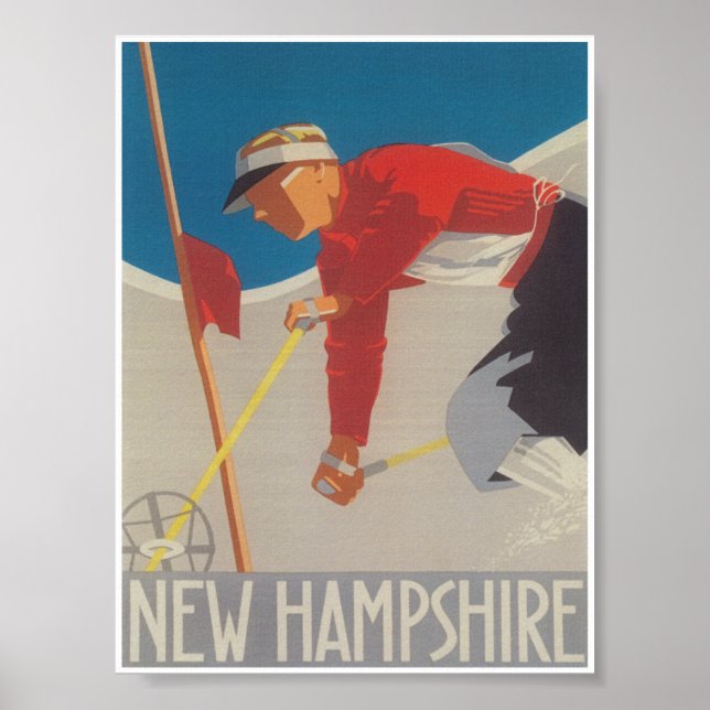 New Hampshire Vintage Ski Travel Poster (Framsidan)