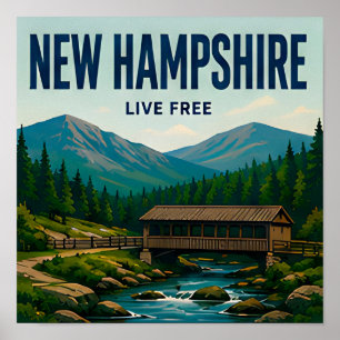 New Hampshire Vita Bergen New England Resa Poster