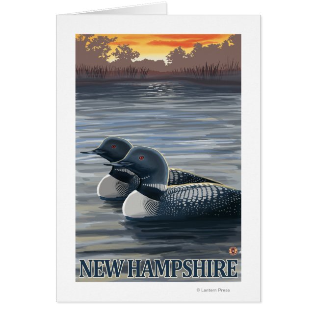 New HampshireCommon Loon Hälsningskort (Framsidan)