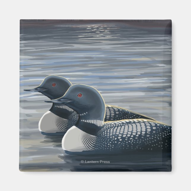 New HampshireCommon Loon Magnet (Framsidan)